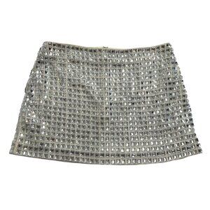 Backgrounde NYC Maria Mini Skirt in Silver
